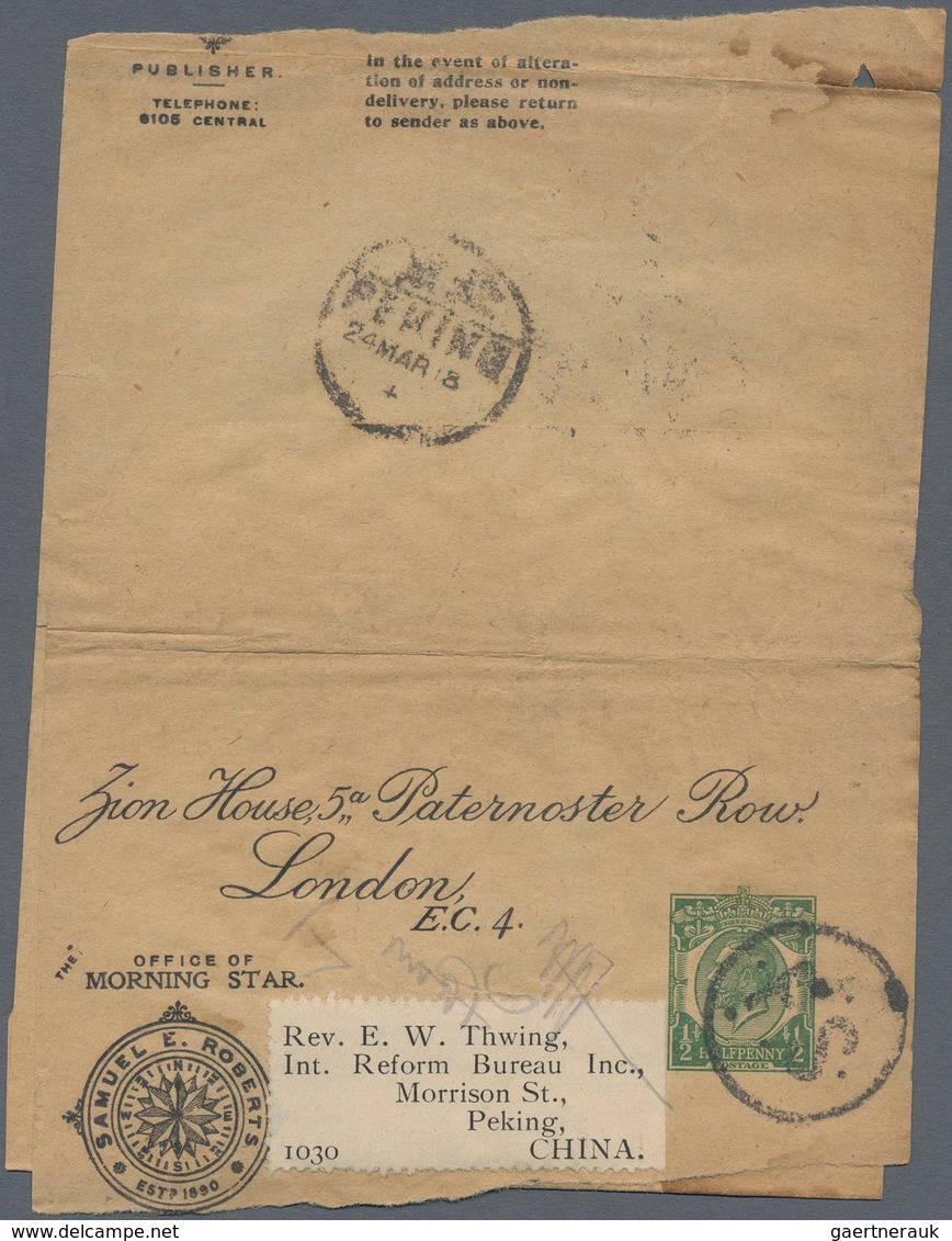 China - Besonderheiten: Incoming Mail, UK, 1900/18: Uprated Envelope QV Canc. "CAMBRIDGE DE 5 00" Vi - Autres & Non Classés