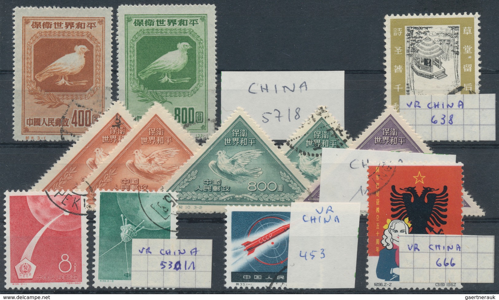 China - Volksrepublik: 1950s/1970s, PRC and some Taiwan, mainly unused lot on stockcards.