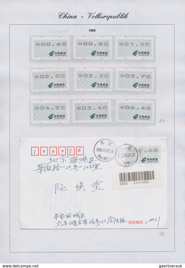 China - Volksrepublik - Automatenmarken: 1999/2000, Assortment On Album Pages, Comprising A MNH 1999 - Sonstige & Ohne Zuordnung