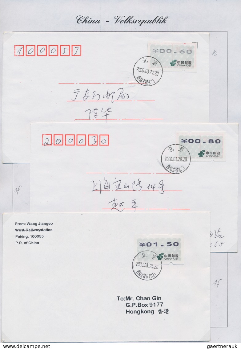 China - Volksrepublik - Automatenmarken: 1999/2000, Assortment On Album Pages, Comprising A MNH 1999 - Autres & Non Classés
