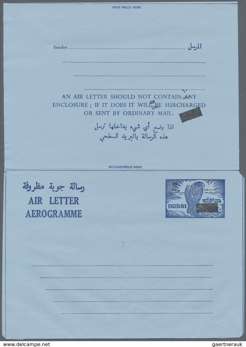 Dubai: 1967/1985 (ca.) AEROGRAMMES Ca. 184 Airletters Mostly Unused A Few CTO Incl. Some Better Item - Dubai