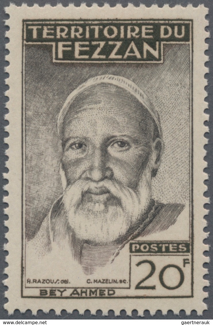 Fezzan: 1951, Definitive Issue 20fr. Violet-brown ‚Bey Ahmed‘ In A Lot With Approx. 700 Stamps Mostl - Cartas & Documentos