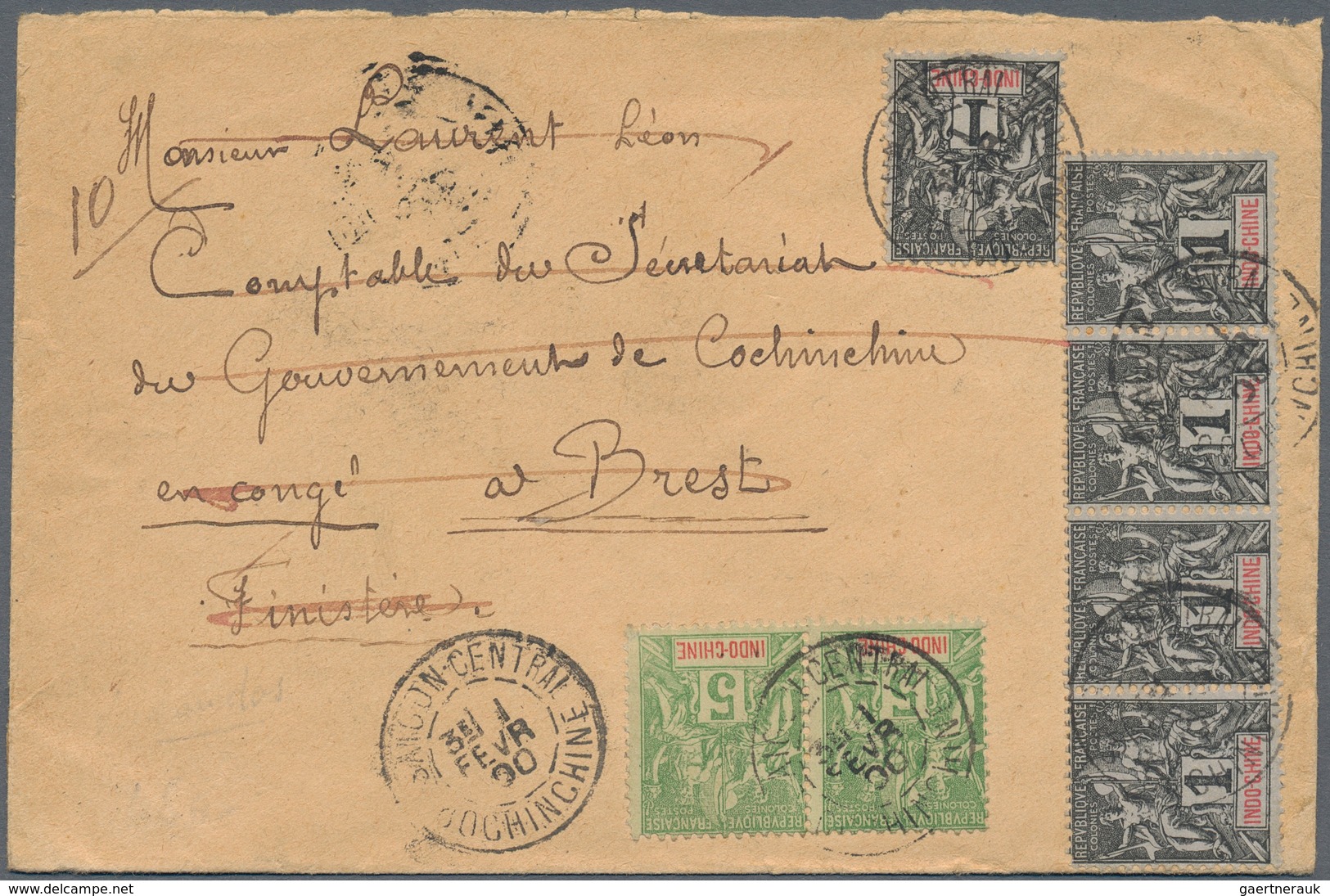 Französisch-Indochina: 1892/1954, sophisticated balance of apprx. 140 covers/cards, showing a nice r