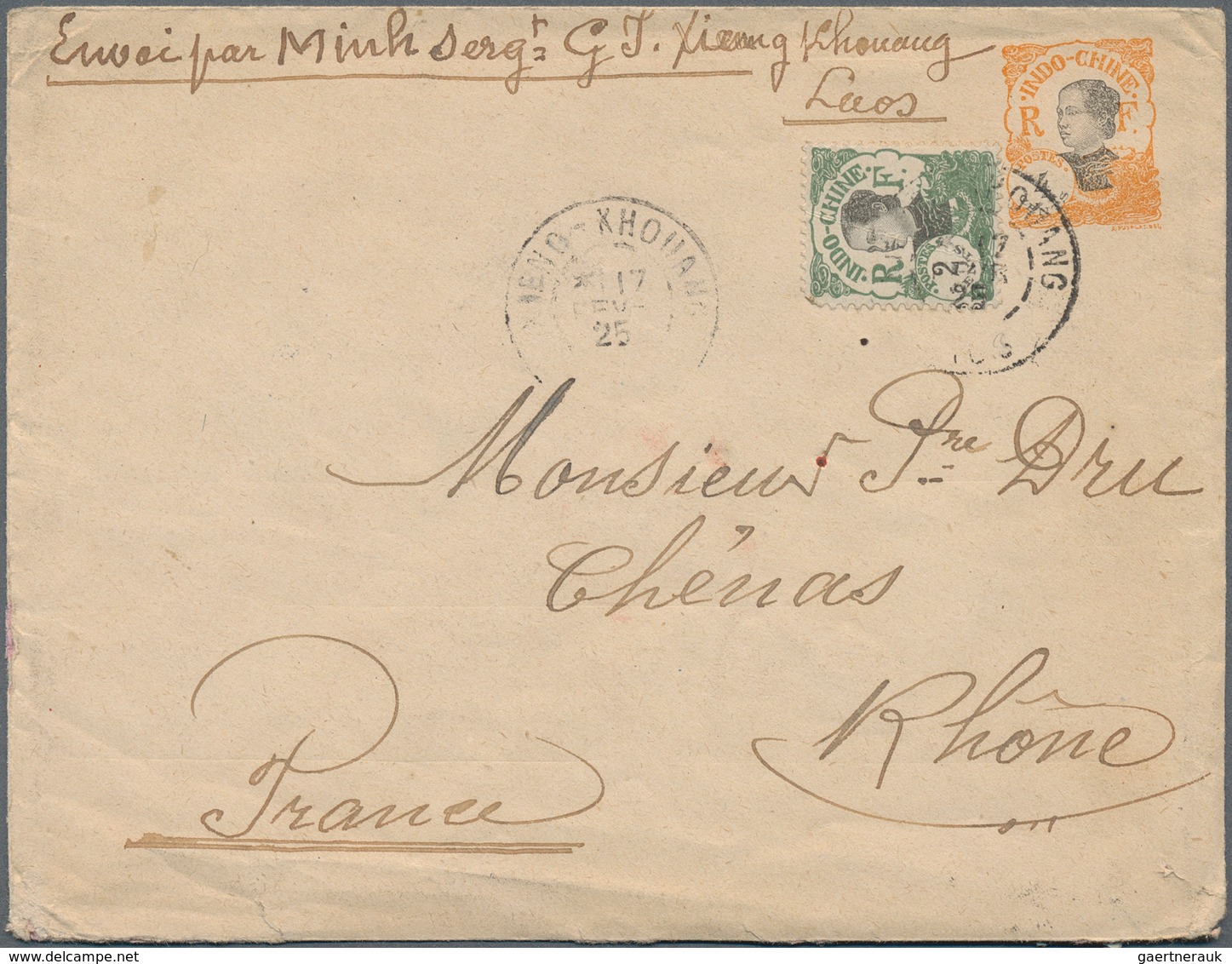 Französisch-Indochina: 1905/1935 (ca.), Assortment Of 20 Entires, Some Stronger Postal Wear, Incl. B - Covers & Documents