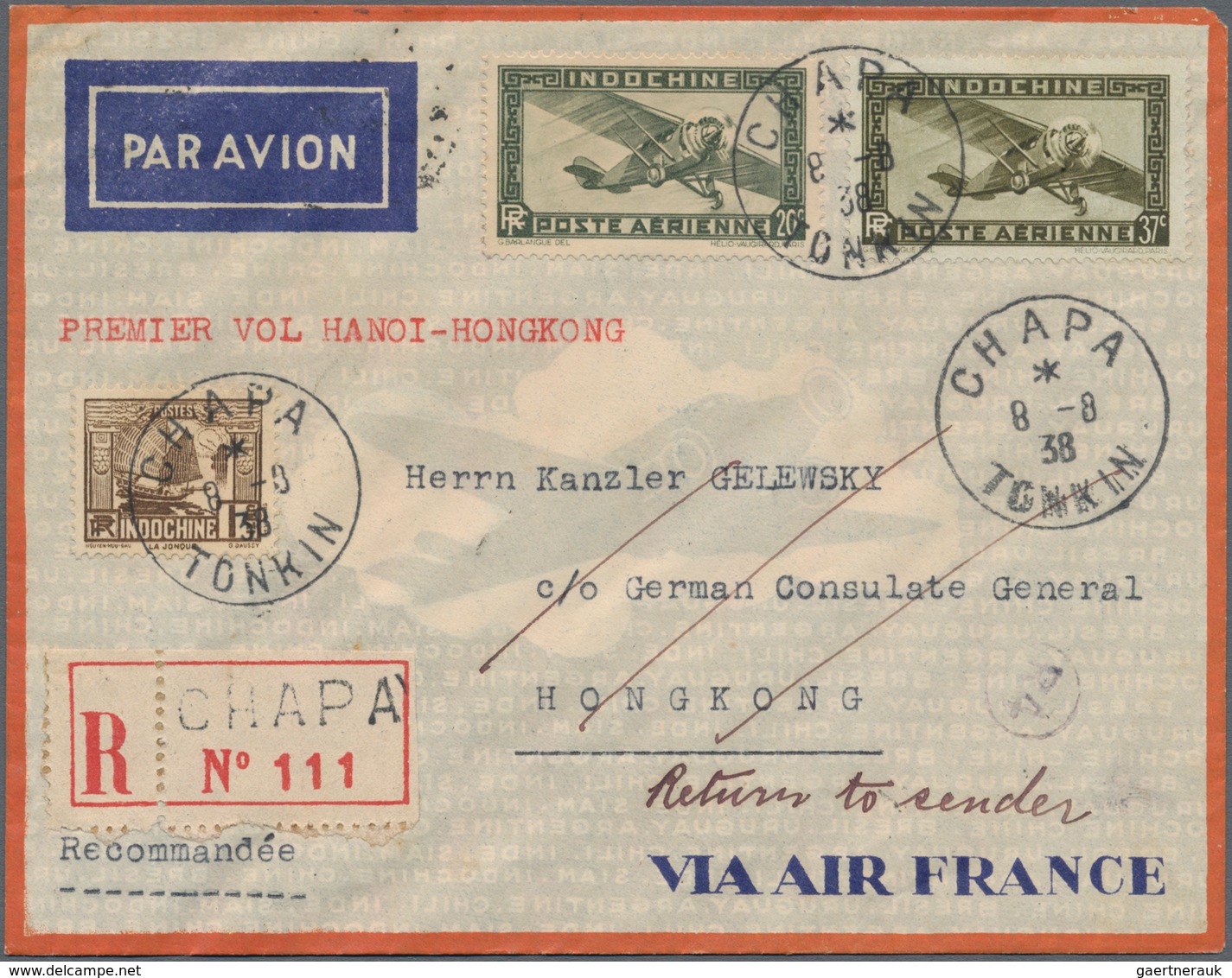 Französisch-Indochina: 1931/40, Air Mail Covers By Air Orient / Air France (26 Inc. Two Airletters, - Briefe U. Dokumente