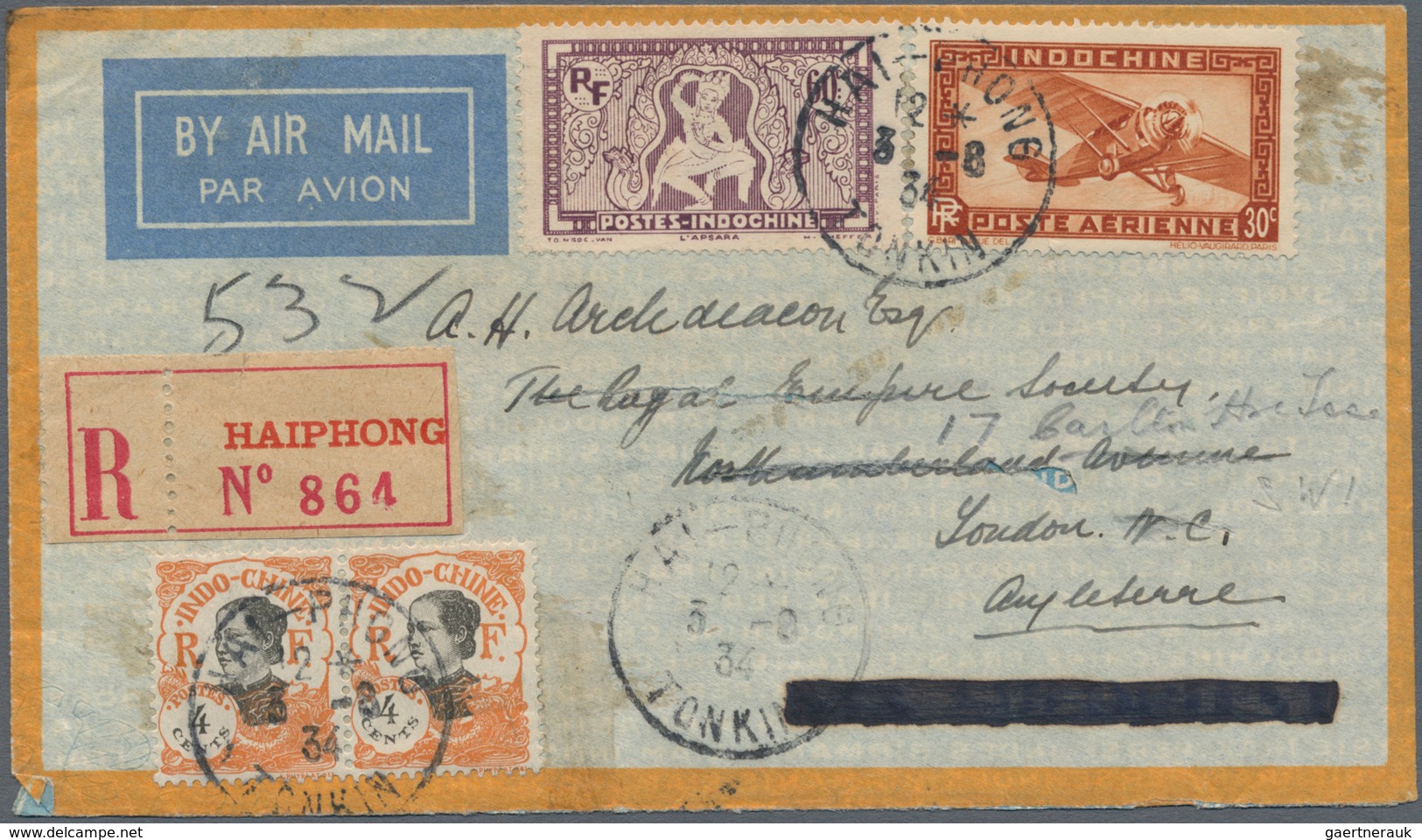 Französisch-Indochina: 1931/40, Air Mail Covers By Air Orient / Air France (26 Inc. Two Airletters, - Cartas & Documentos