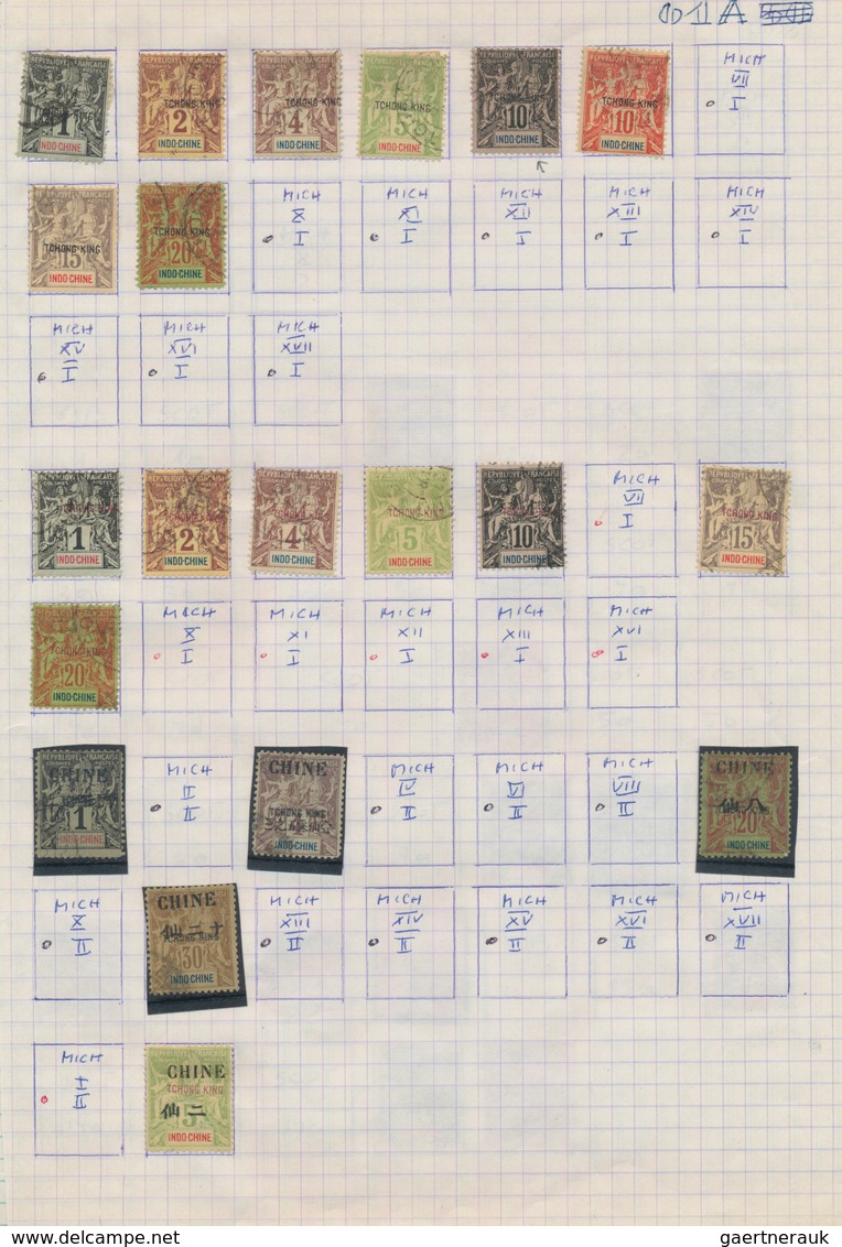 Französisch-Indochina - Postämter In Südchina: Tchongking, 1901/19, Mint And Used Collection Mounted - Otros & Sin Clasificación