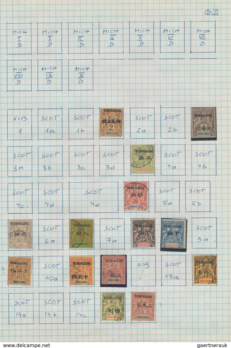 Französisch-Indochina - Postämter In Südchina: Tchongking, 1901/19, Mint And Used Collection Mounted - Otros & Sin Clasificación