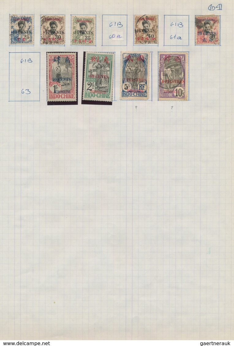 Französisch-Indochina - Postämter In Südchina: Tchongking, 1901/19, Mint And Used Collection Mounted - Otros & Sin Clasificación