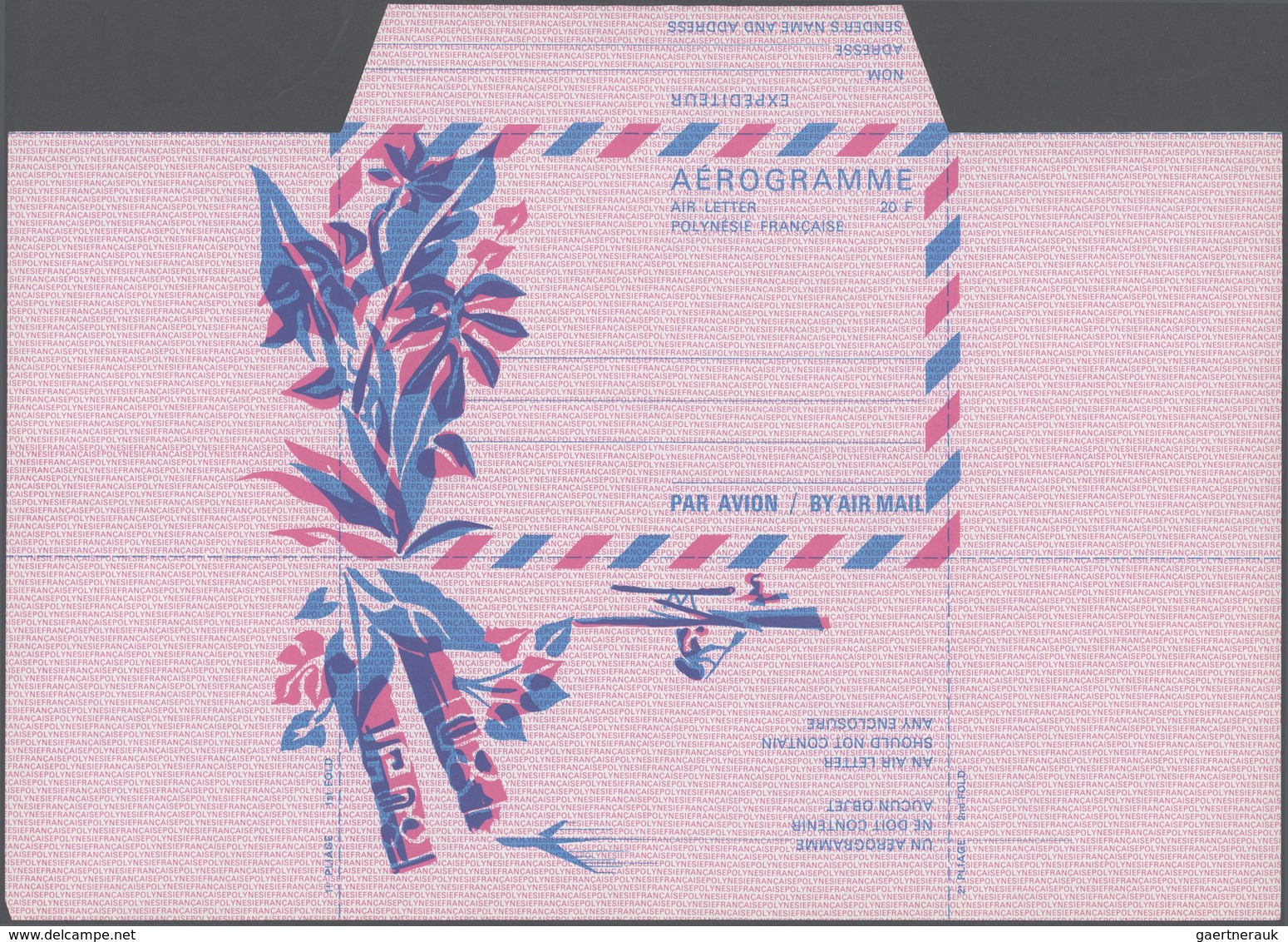 Französisch-Polynesien: 1974/1998 (ca.), Accumulation With About 550 UNFOLDED AEROGRAMMES With Sever - Neufs