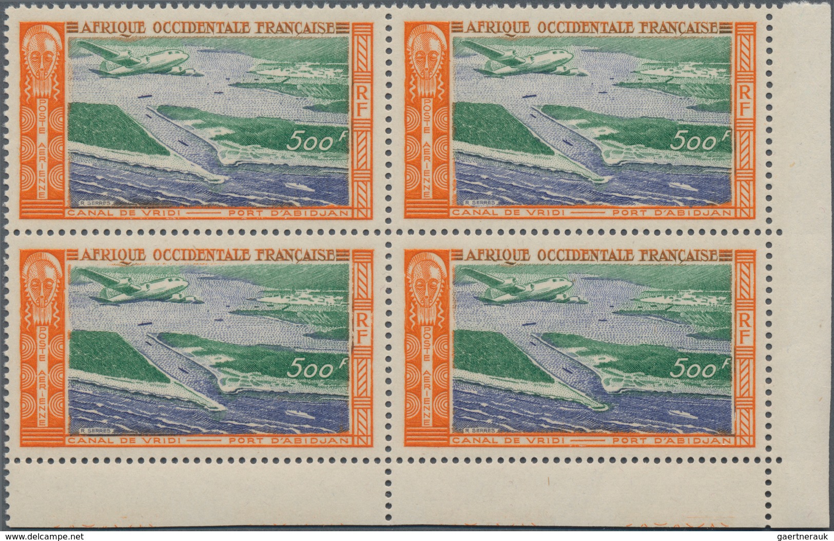 Französisch-Westafrika: 1951, Airmail Definitive 500fr. ‚Vridi Channel And Harbour Of Abidjan‘ In A - Autres & Non Classés
