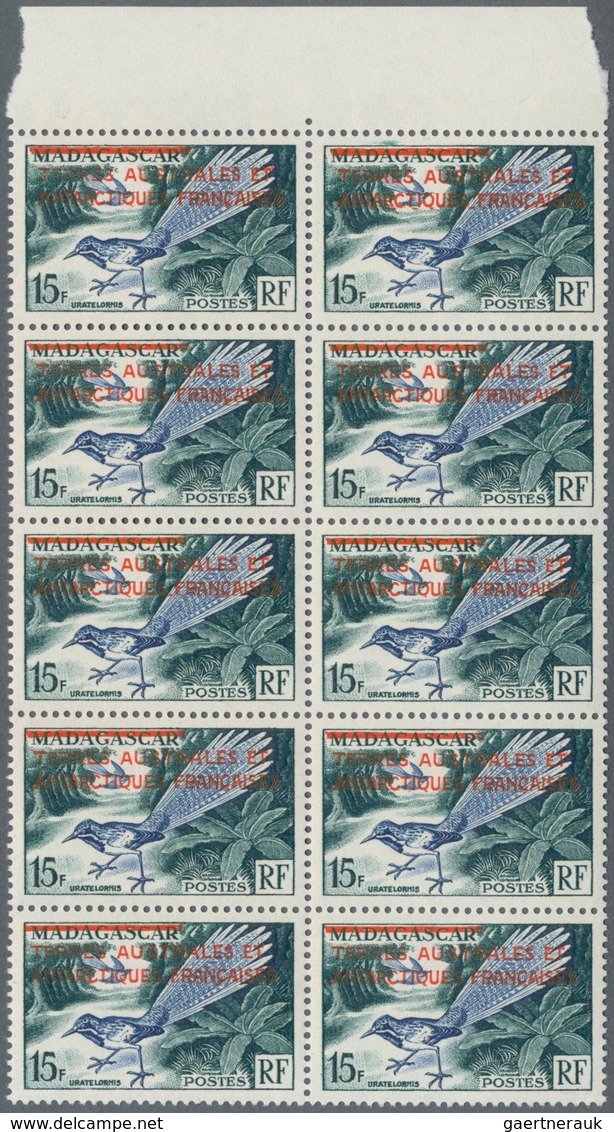 Französische Gebiete In Der Antarktis: 1955, Madagascar 15fr. Bird ‚Uratelornis Chimaera‘ With Red O - Cartas & Documentos