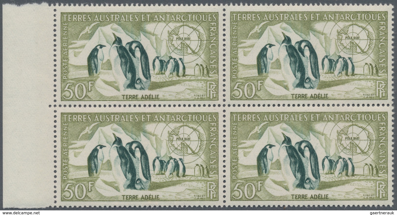 Französische Gebiete In Der Antarktis: 1956, Emperor Penguin Airmail Set Of Two (50fr. And 100fr.) I - Briefe U. Dokumente