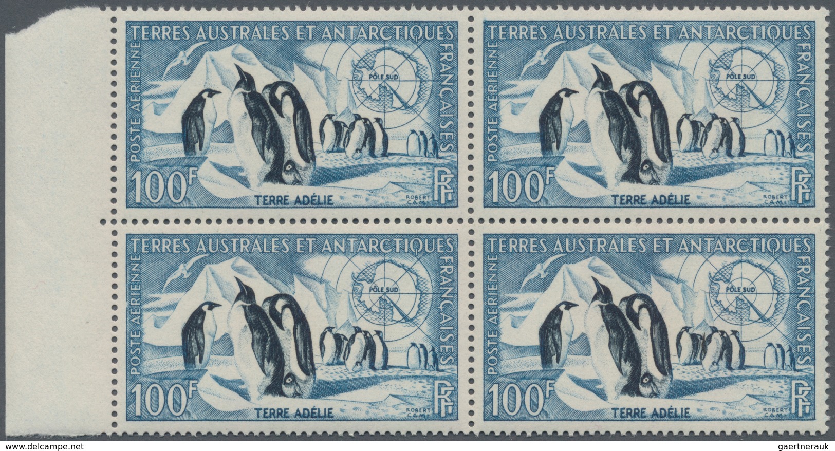 Französische Gebiete In Der Antarktis: 1956, Emperor Penguin Airmail Set Of Two (50fr. And 100fr.) I - Briefe U. Dokumente