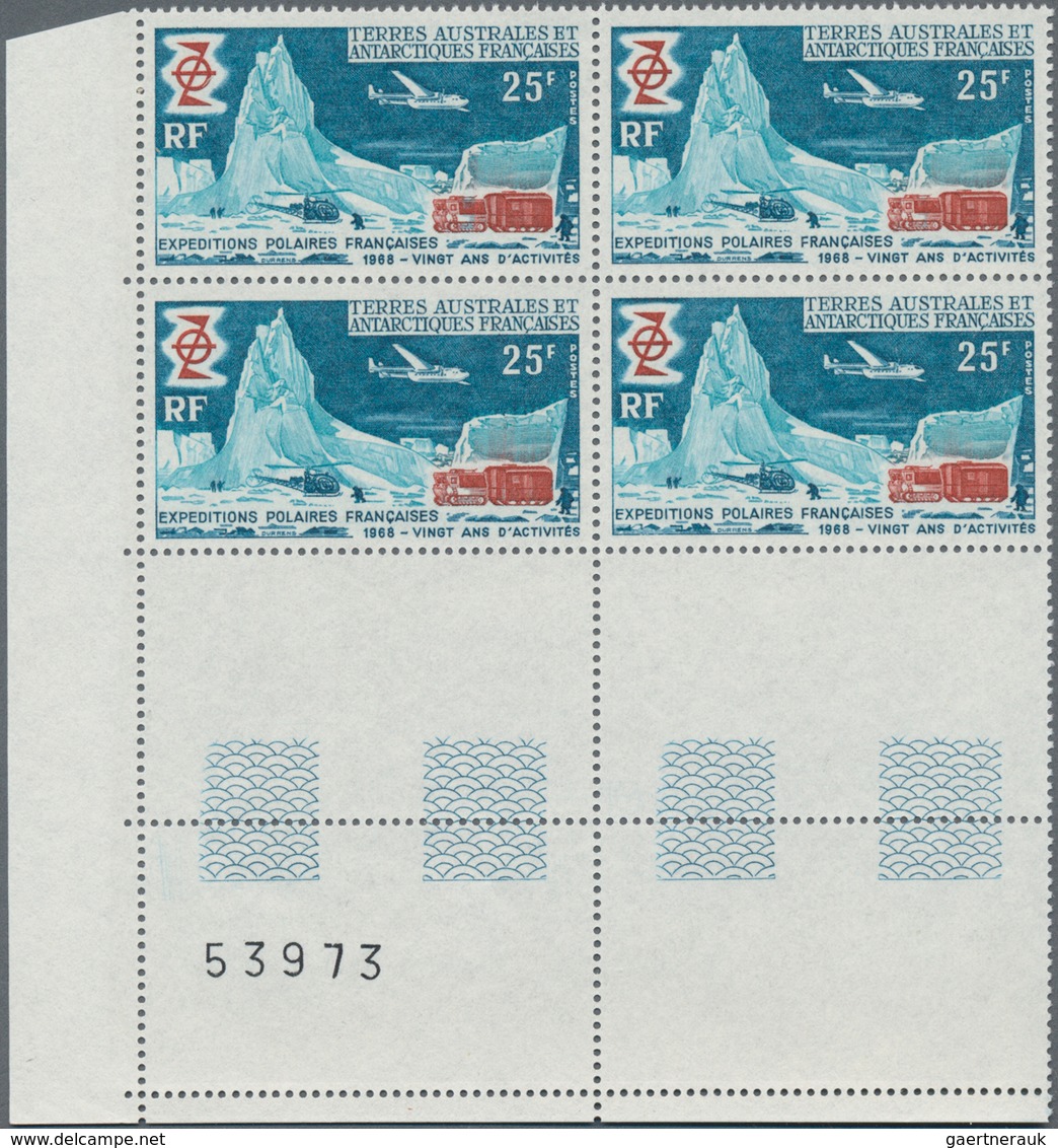 Französische Gebiete In Der Antarktis: 1969, 20 Years French Antarctic Research 25fr. (airplane, Hel - Briefe U. Dokumente