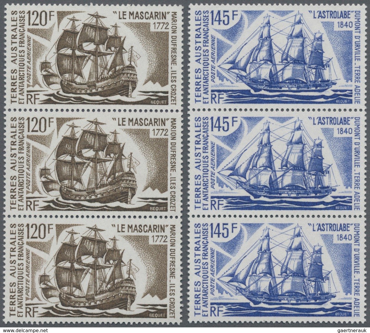 Französische Gebiete In Der Antarktis: 1973, Sailing Ships Complete Set Of Four (Le Mascarin, L’Astr - Briefe U. Dokumente