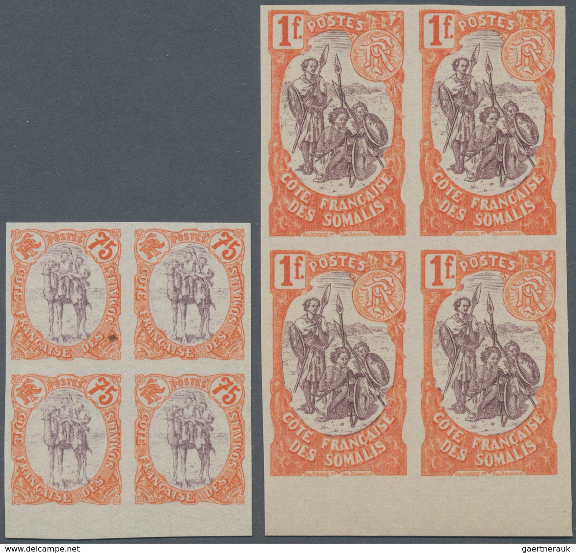 Französische Somaliküste: 1902, Definitive Issue ‚Somali Warrior‘ 1fr. Orange/lilac In A Lot With 70 - Usados