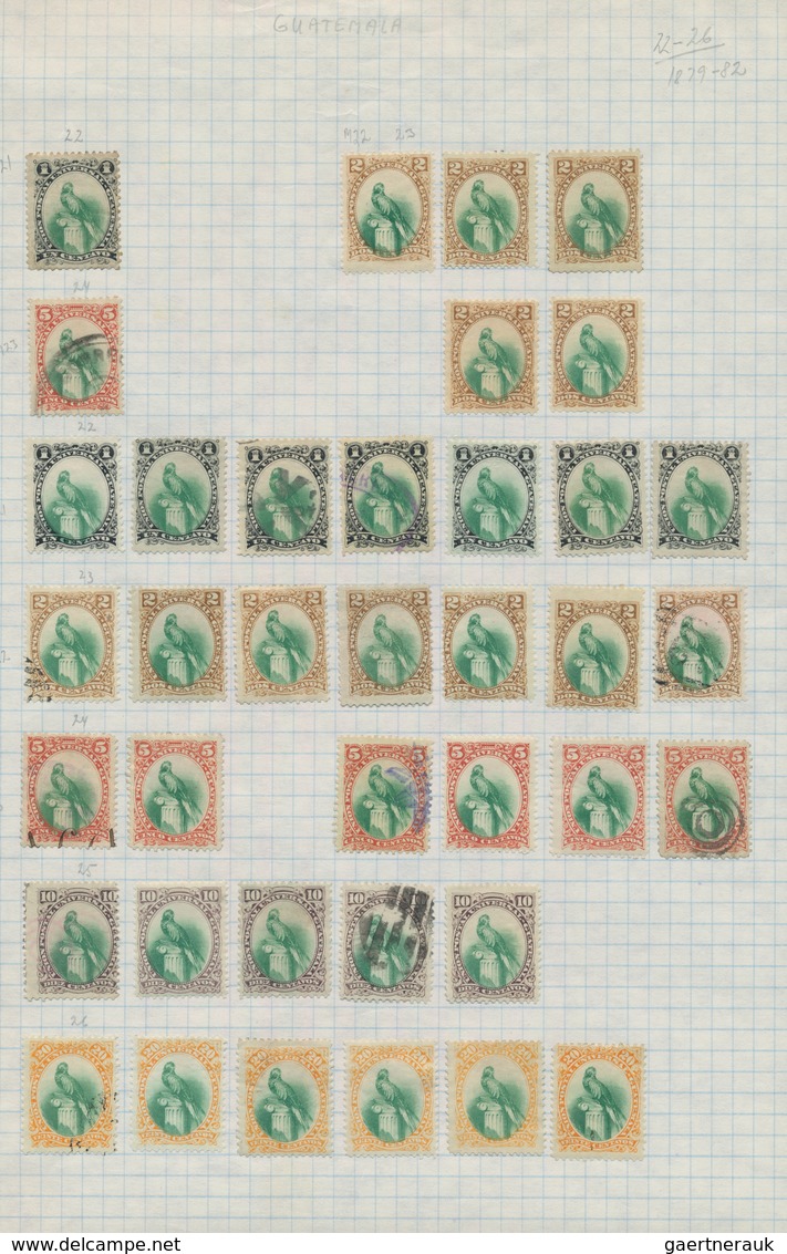 Guatemala: 1871/1990 (ca.), Used And Mint Collection/accumulation On Leaves/in Stockbook, Main Value - Guatemala