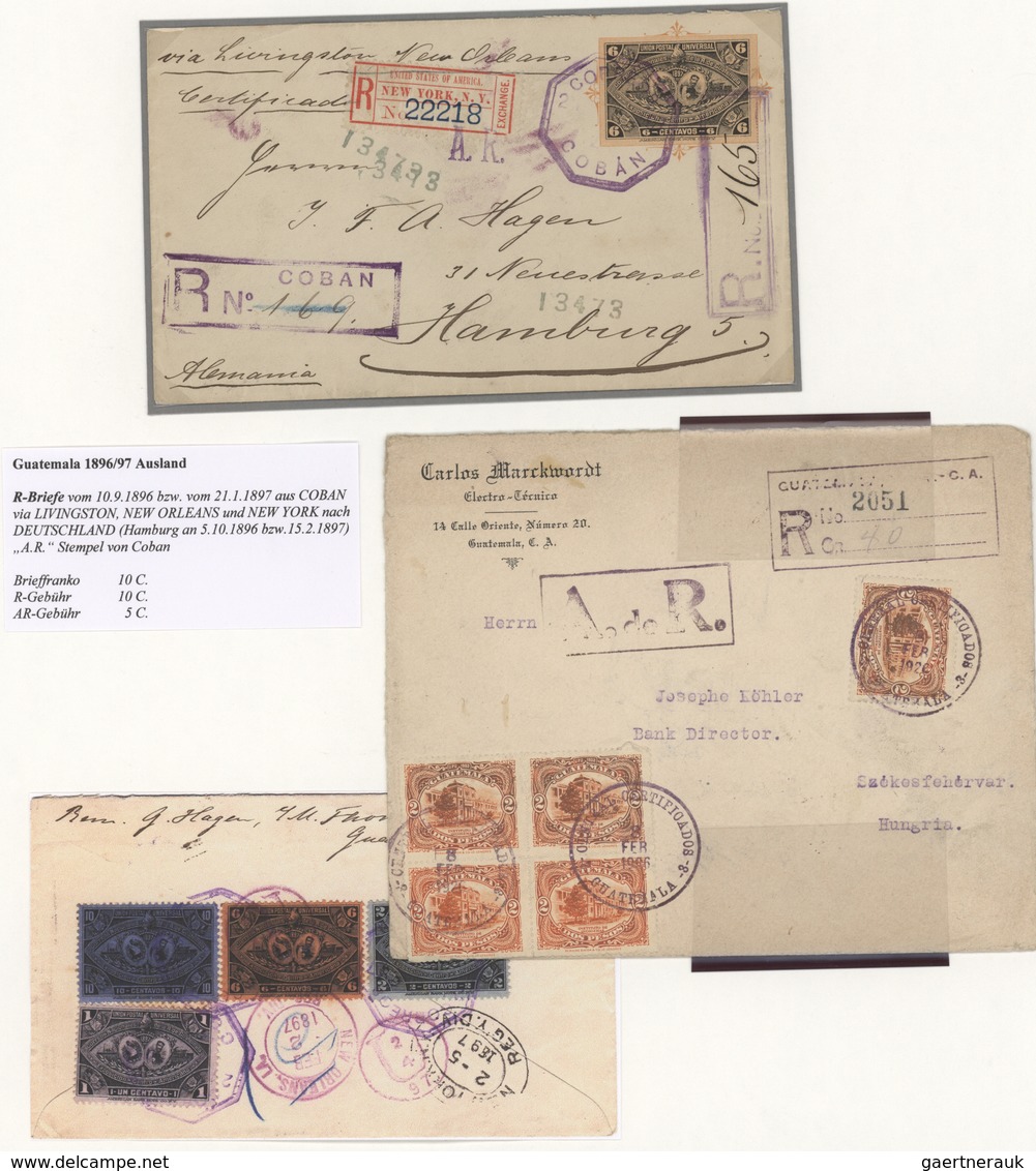 Guatemala: 1891/1926, AVIS DE RECEPTION, Assortment Of Seven Letters To Foreign Destinations Plus A - Guatemala