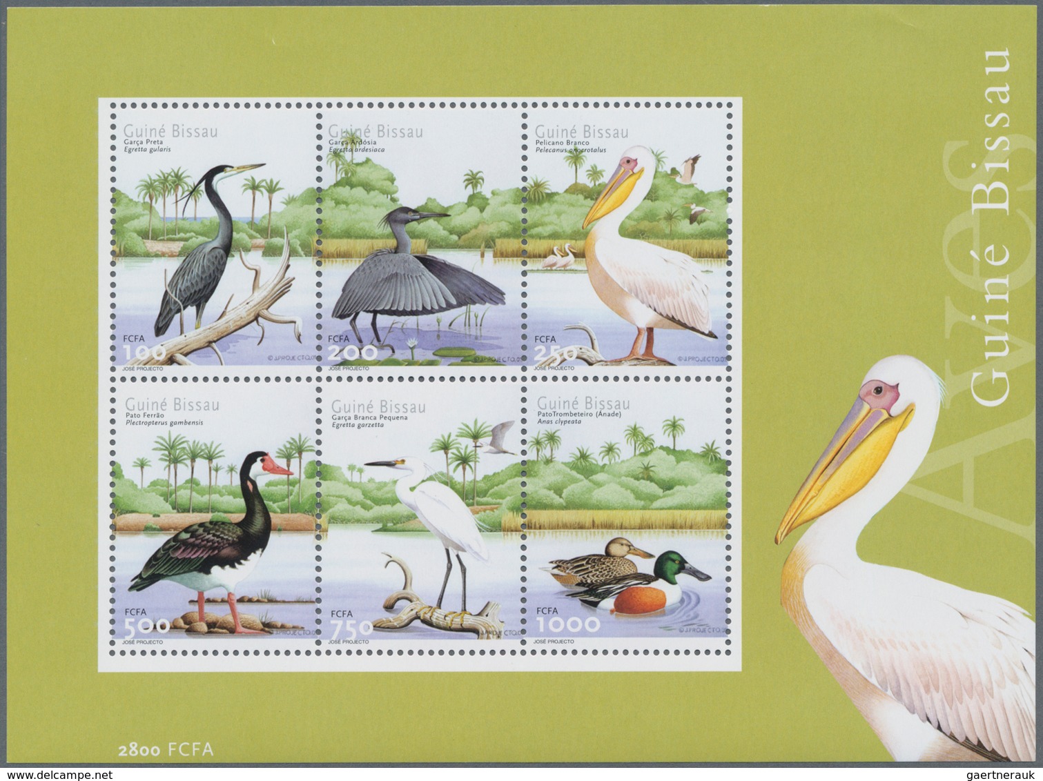 Guinea-Bissau: 2001, BIRDS, Souvenir Sheet, Investment Lot Of 1000 Copies Mint Never Hinged (Mi.no. - Guinea-Bissau