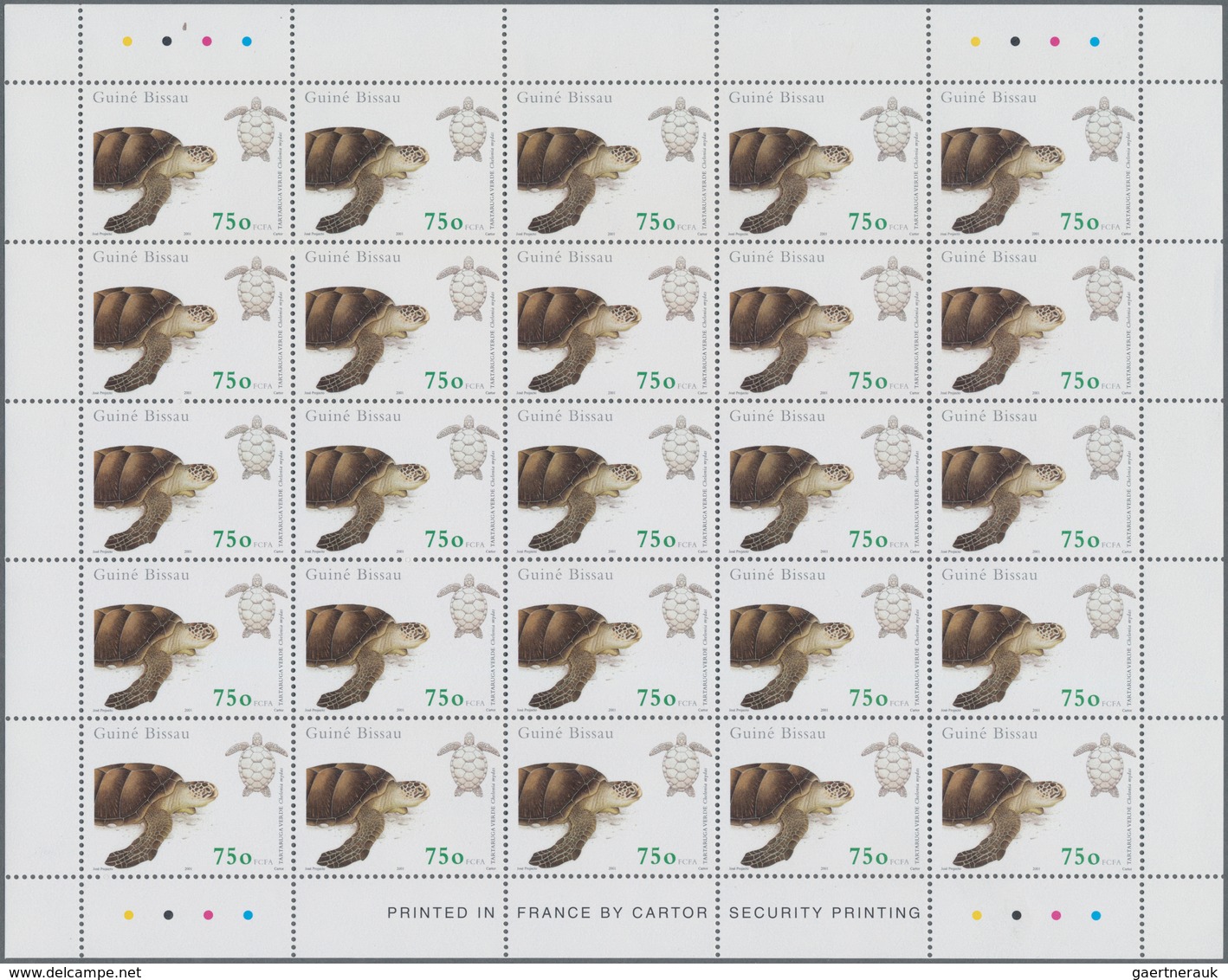 Guinea-Bissau: 2001, SEA TURTLES, Complete Set Of Four In Sheets, In An Investment Lot Of 2500 Sets - Guinea-Bissau