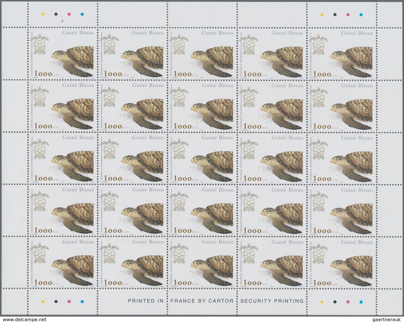Guinea-Bissau: 2001, SEA TURTLES, Complete Set Of Four In Sheets, In An Investment Lot Of 2500 Sets - Guinea-Bissau