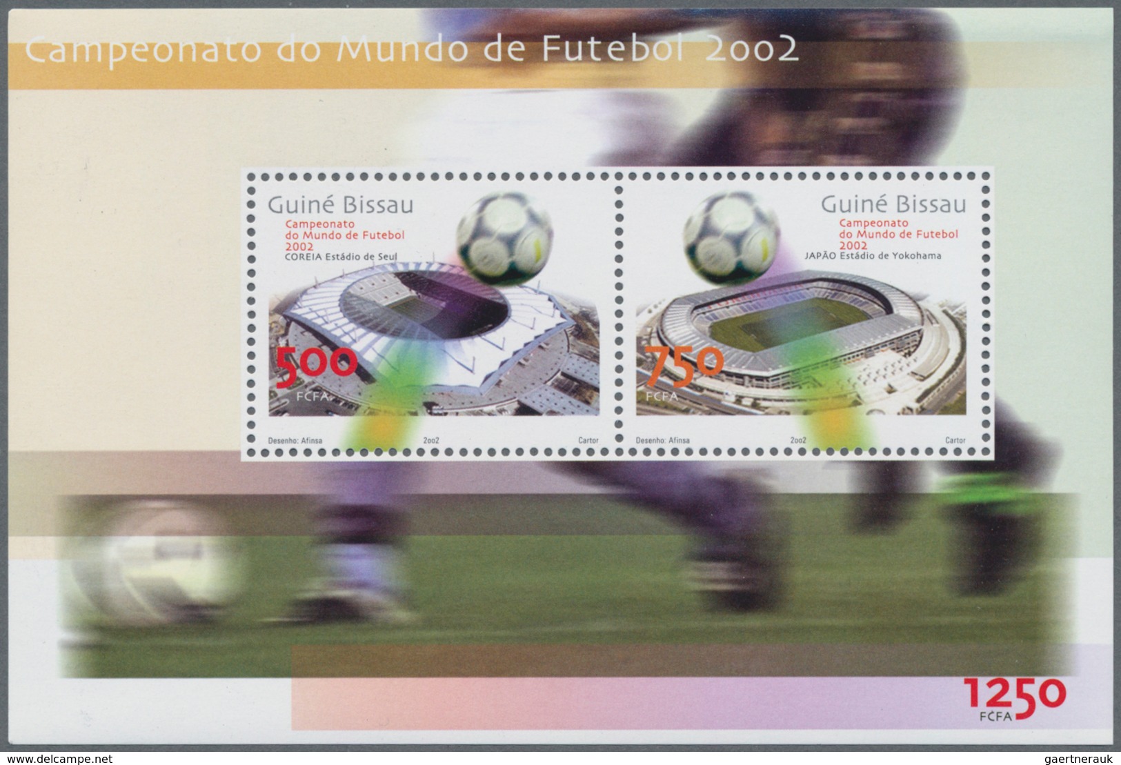 Guinea-Bissau: 2002, WORLD CUP, Complete Set Of Two In Sheets, In An Investment Lot Of 2500 Sets And - Guinea-Bissau