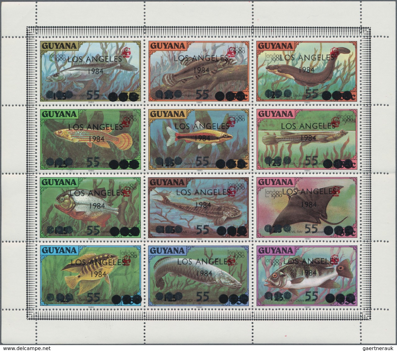 Guyana: 1980/1990 (ca.), Duplicated Accumulation In Large Box With Perforated And IMPERFORATE Single - Guiana (1966-...)