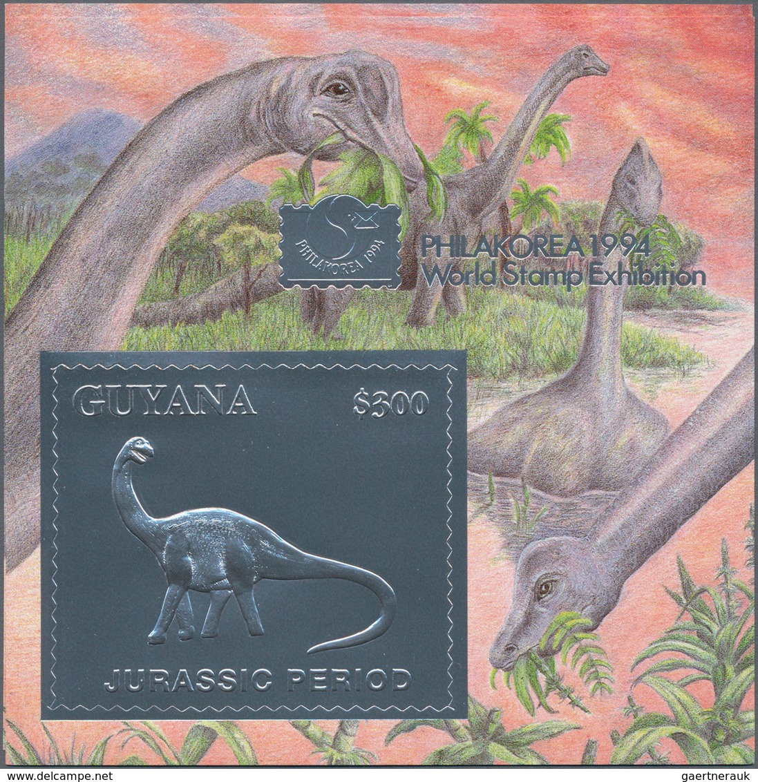 Guyana: 1992/1994, duplicated accumulation in large box with hundreds of GOLD and SILVER issues incl