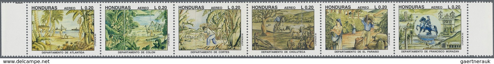 Honduras: 1993, Departments Complete Set Of 18 In Three Se-tenant Strips Of Six Showing Different Az - Honduras