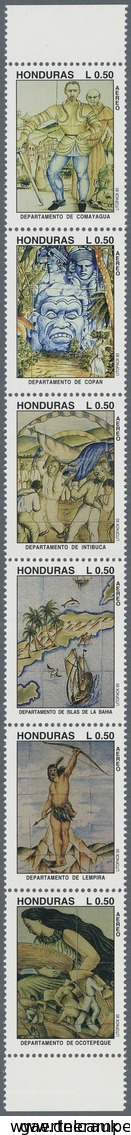 Honduras: 1993, Departments Complete Set Of 18 In Three Se-tenant Strips Of Six Showing Different Az - Honduras