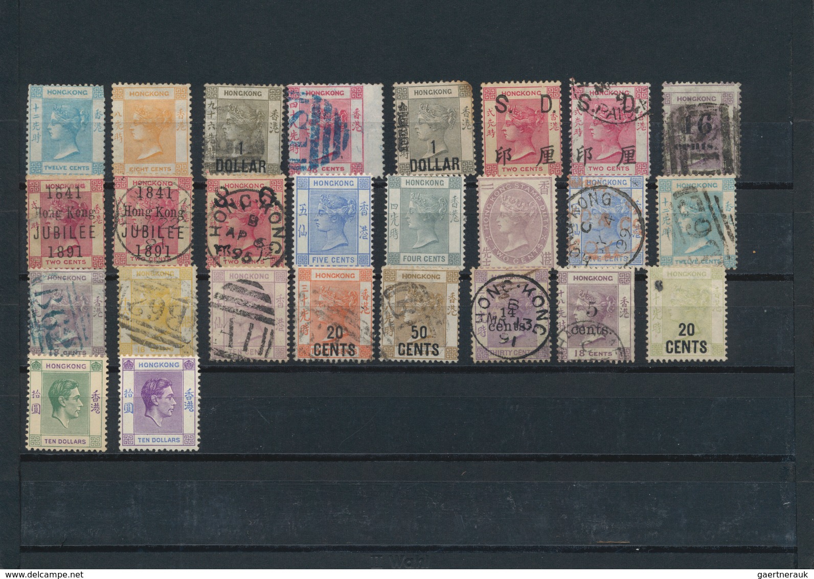 Hongkong: 1862/1950 (ca.), Mint And Used Assortment Of 26 Stamps Incl. 1891 Jubilee Used (plus Anoth - Otros & Sin Clasificación