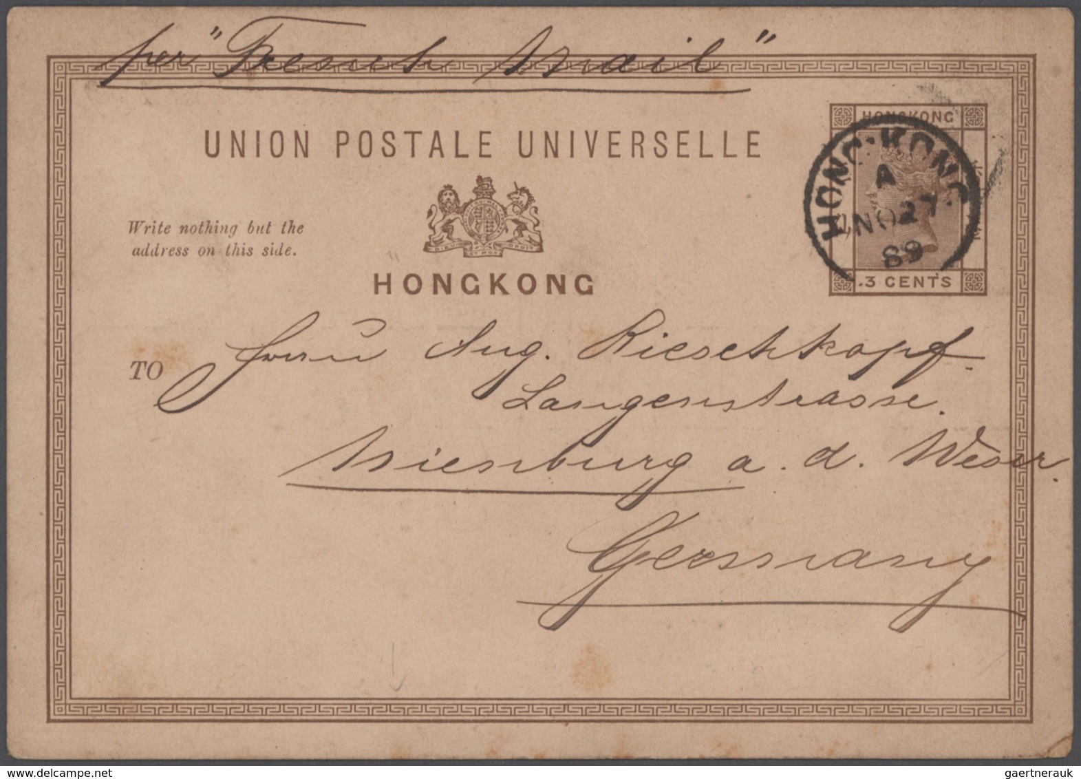 Hongkong: 1880's Ff.: 20 Picture Postcards, Covers And Postal Stationery Items Plus Unused Pair Of K - Other & Unclassified