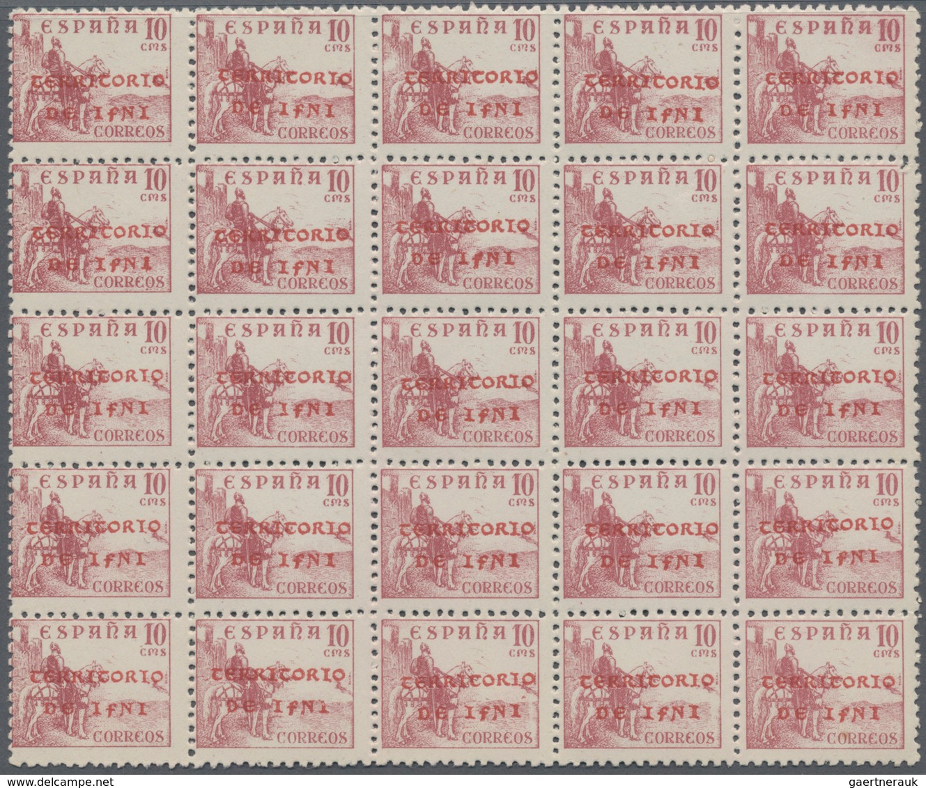Ifni: 1941, Spain ‚Cid On Horse‘ 10c. Carmine With RED Overprint ‚TERRITORIO DE IFNI‘ In A Lot With - Ifni
