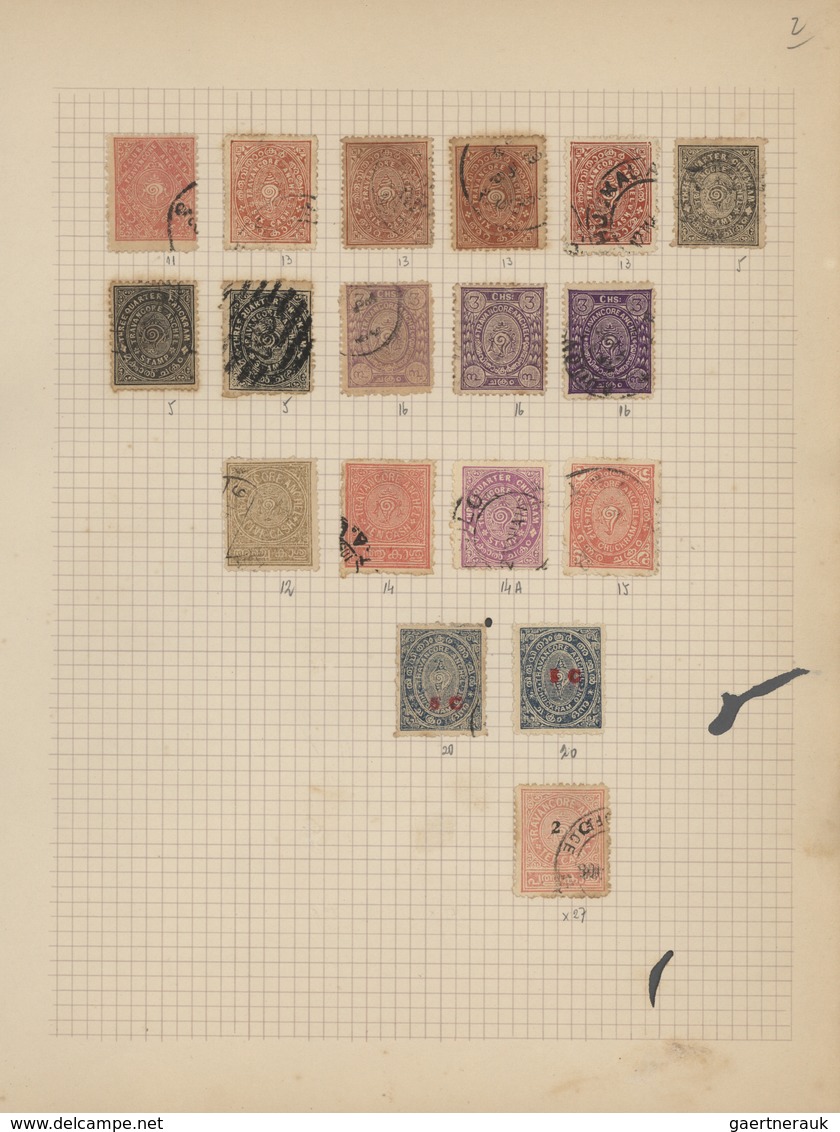 Indien: 1854/1949, accumulation on old blanc pages and in a small stockbook with only old material f