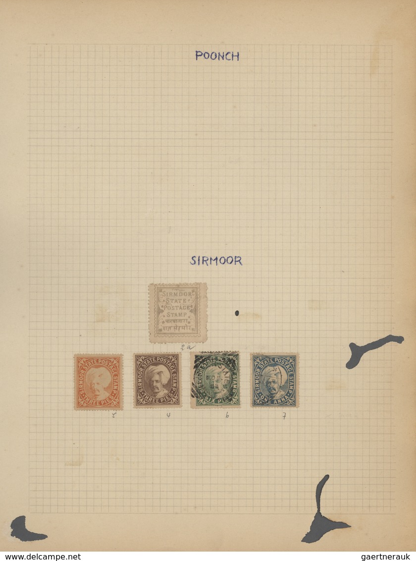 Indien: 1854/1949, accumulation on old blanc pages and in a small stockbook with only old material f