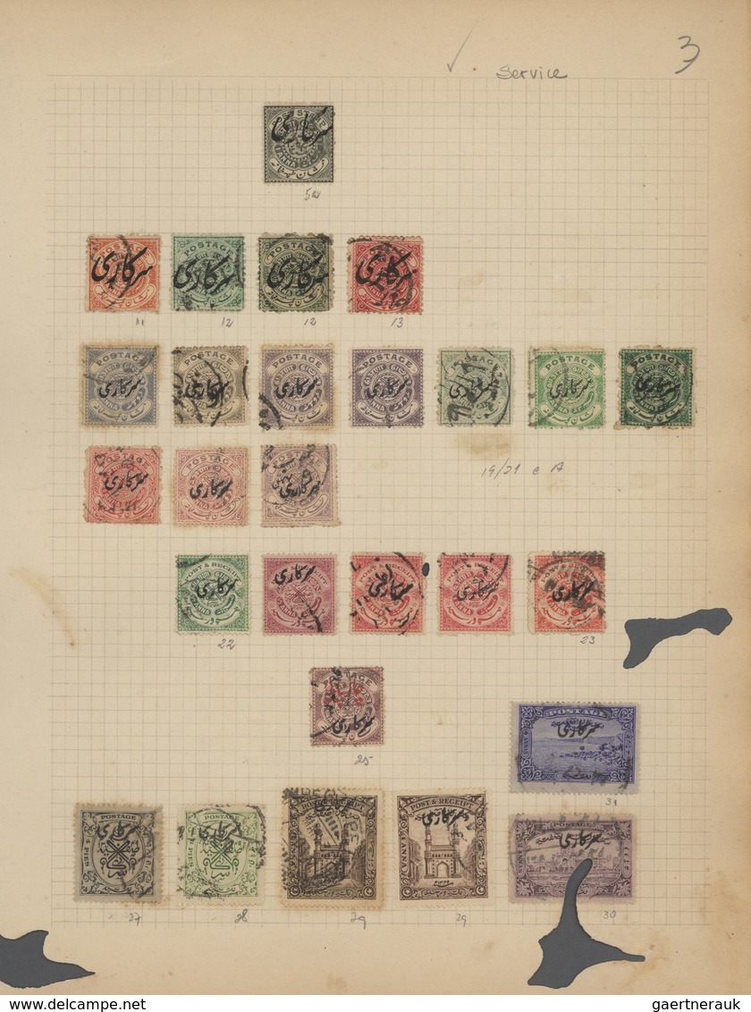 Indien: 1854/1949, accumulation on old blanc pages and in a small stockbook with only old material f