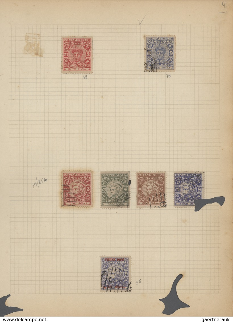 Indien: 1854/1949, accumulation on old blanc pages and in a small stockbook with only old material f