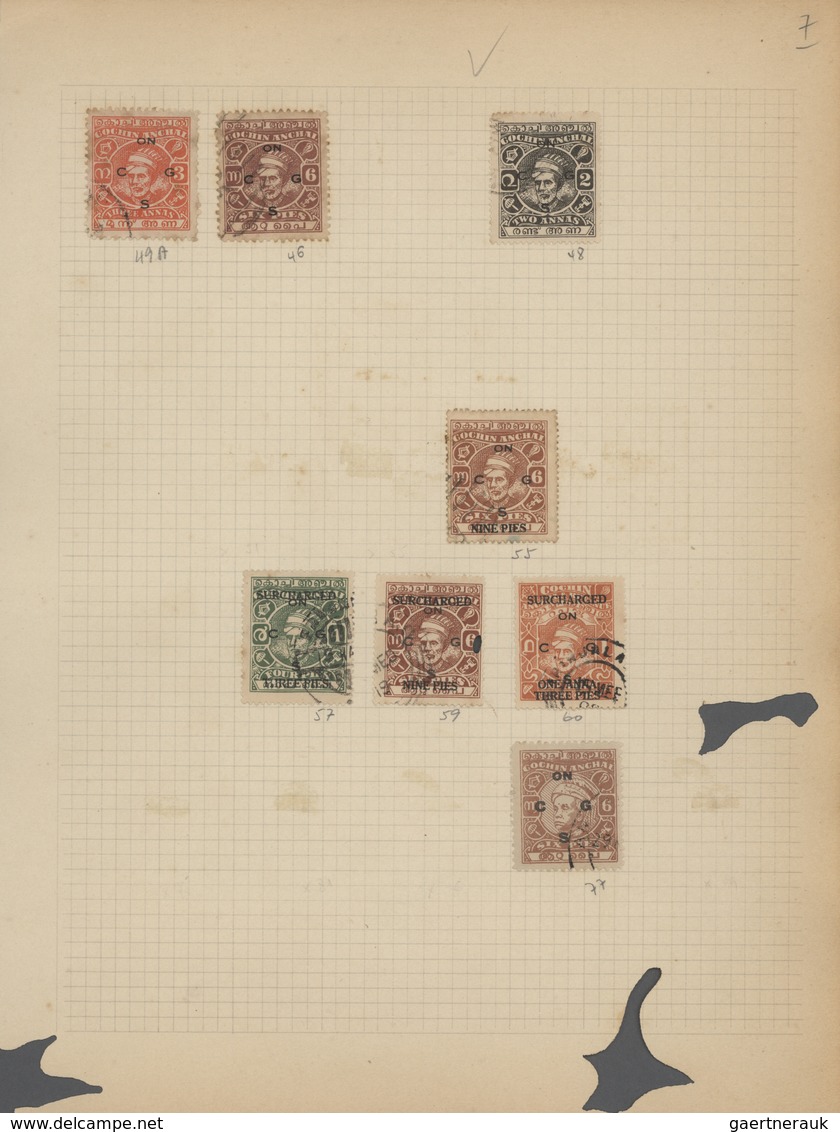 Indien: 1854/1949, accumulation on old blanc pages and in a small stockbook with only old material f