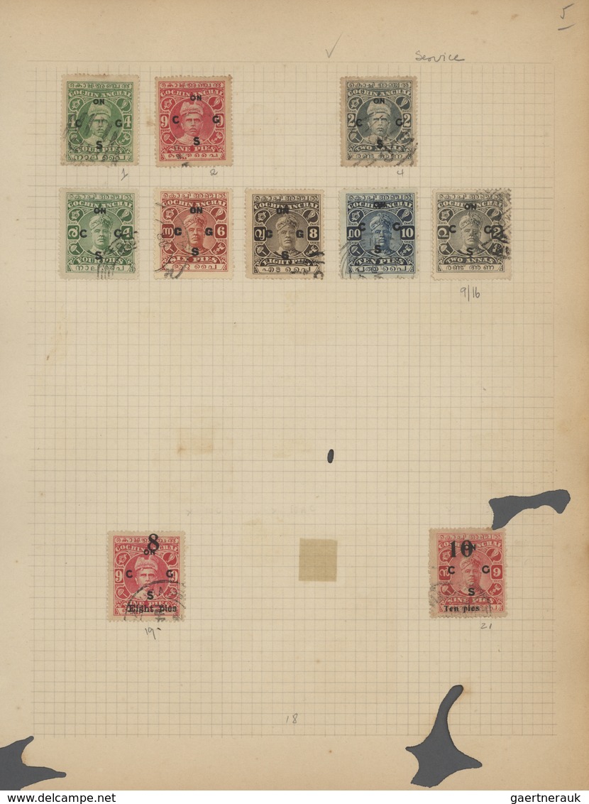 Indien: 1854/1949, accumulation on old blanc pages and in a small stockbook with only old material f