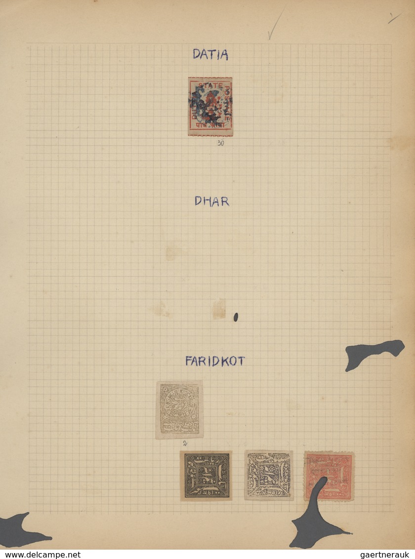 Indien: 1854/1949, accumulation on old blanc pages and in a small stockbook with only old material f