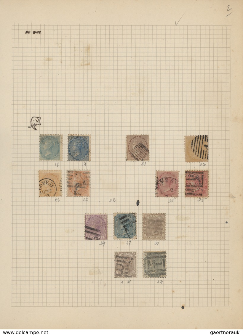 Indien: 1854/1949, accumulation on old blanc pages and in a small stockbook with only old material f