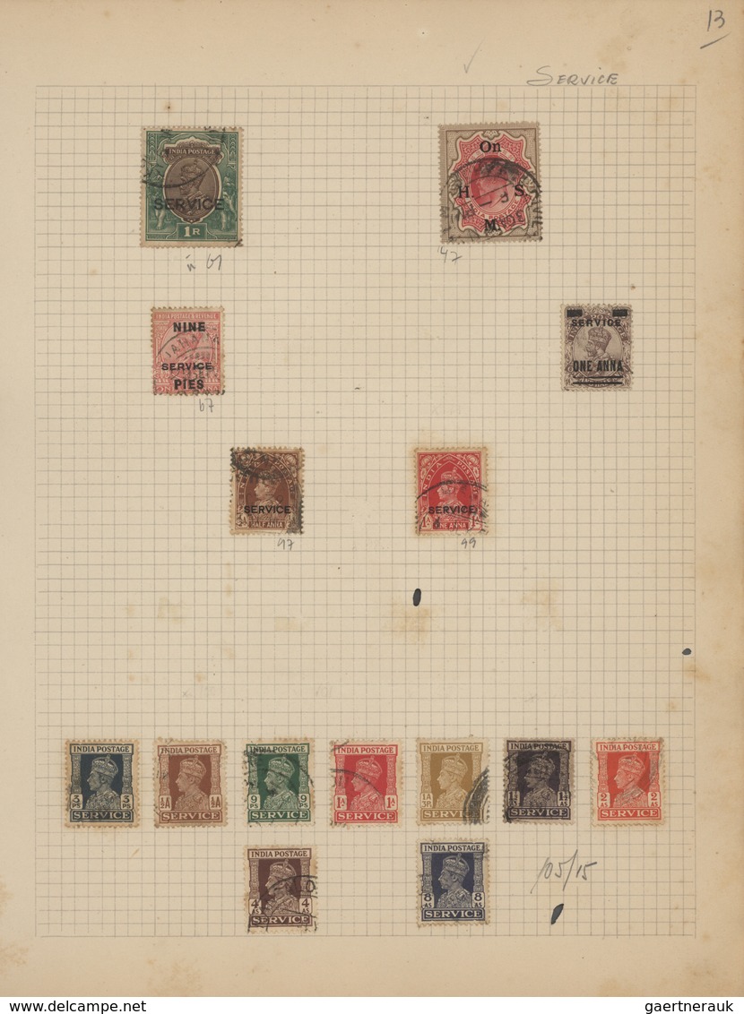 Indien: 1854/1949, accumulation on old blanc pages and in a small stockbook with only old material f