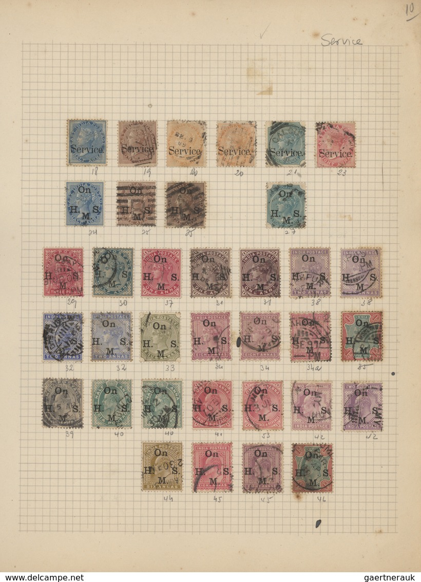 Indien: 1854/1949, accumulation on old blanc pages and in a small stockbook with only old material f