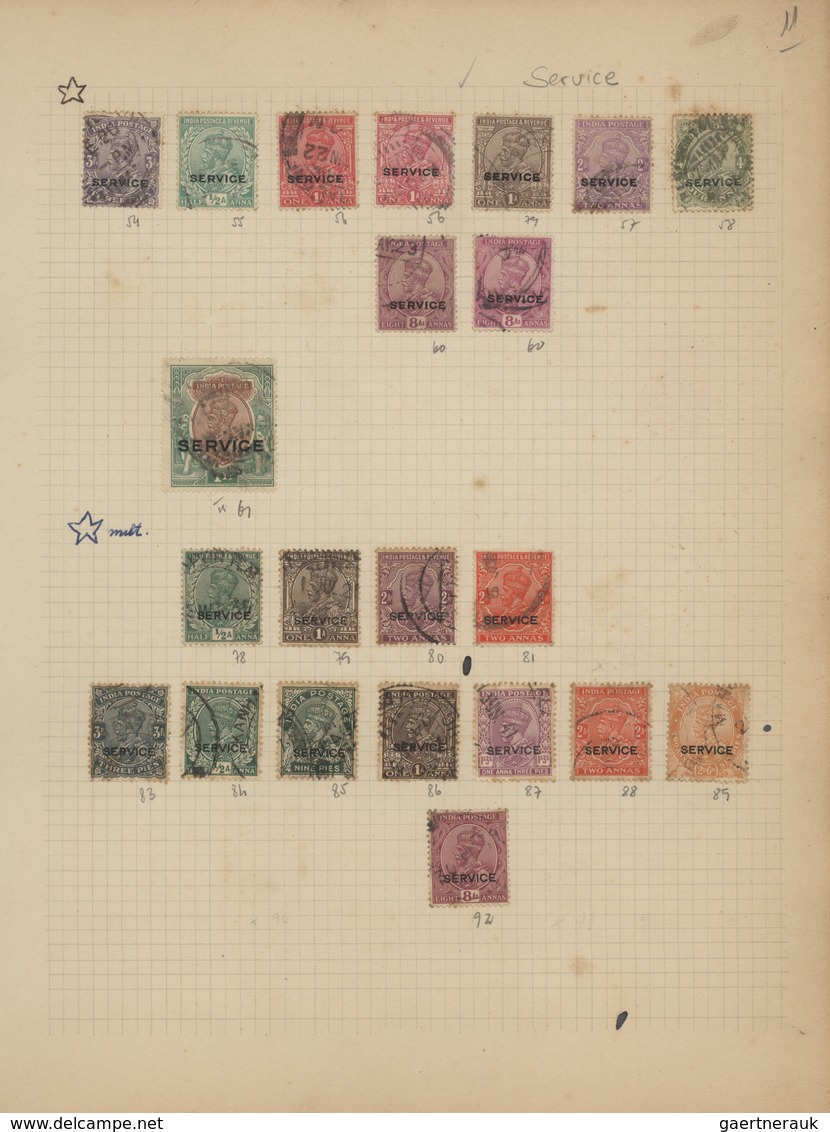 Indien: 1854/1949, accumulation on old blanc pages and in a small stockbook with only old material f