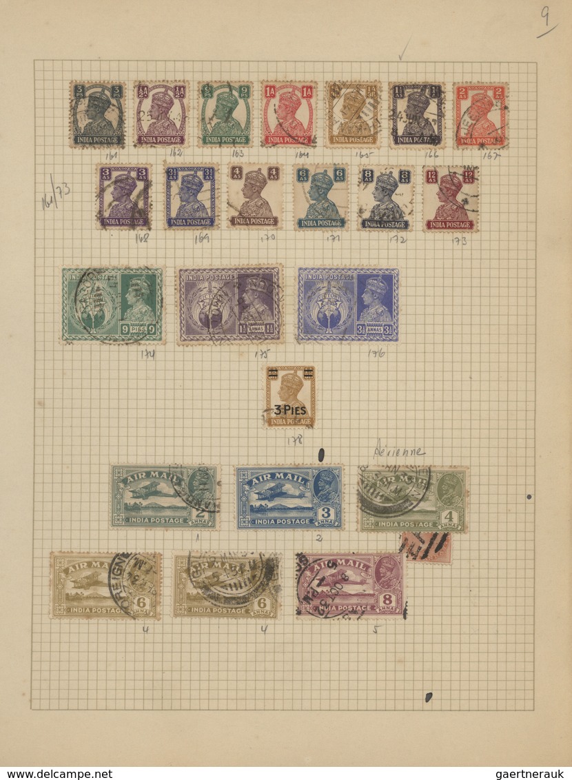 Indien: 1854/1949, accumulation on old blanc pages and in a small stockbook with only old material f