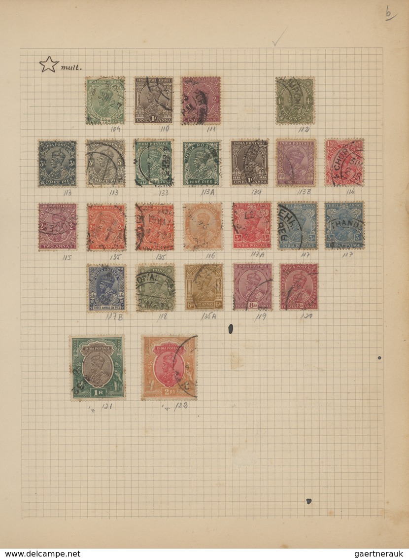 Indien: 1854/1949, accumulation on old blanc pages and in a small stockbook with only old material f