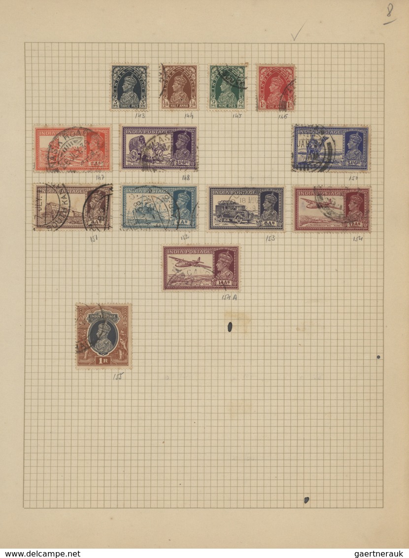 Indien: 1854/1949, accumulation on old blanc pages and in a small stockbook with only old material f