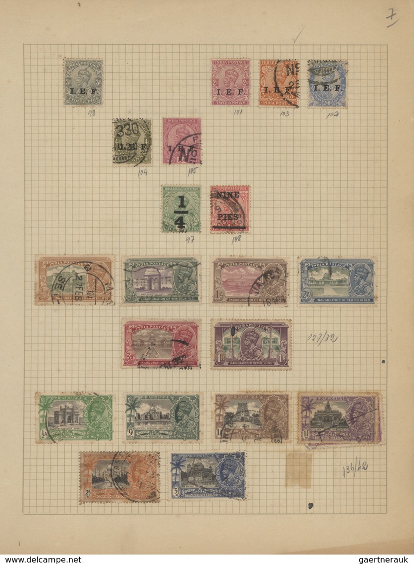 Indien: 1854/1949, accumulation on old blanc pages and in a small stockbook with only old material f