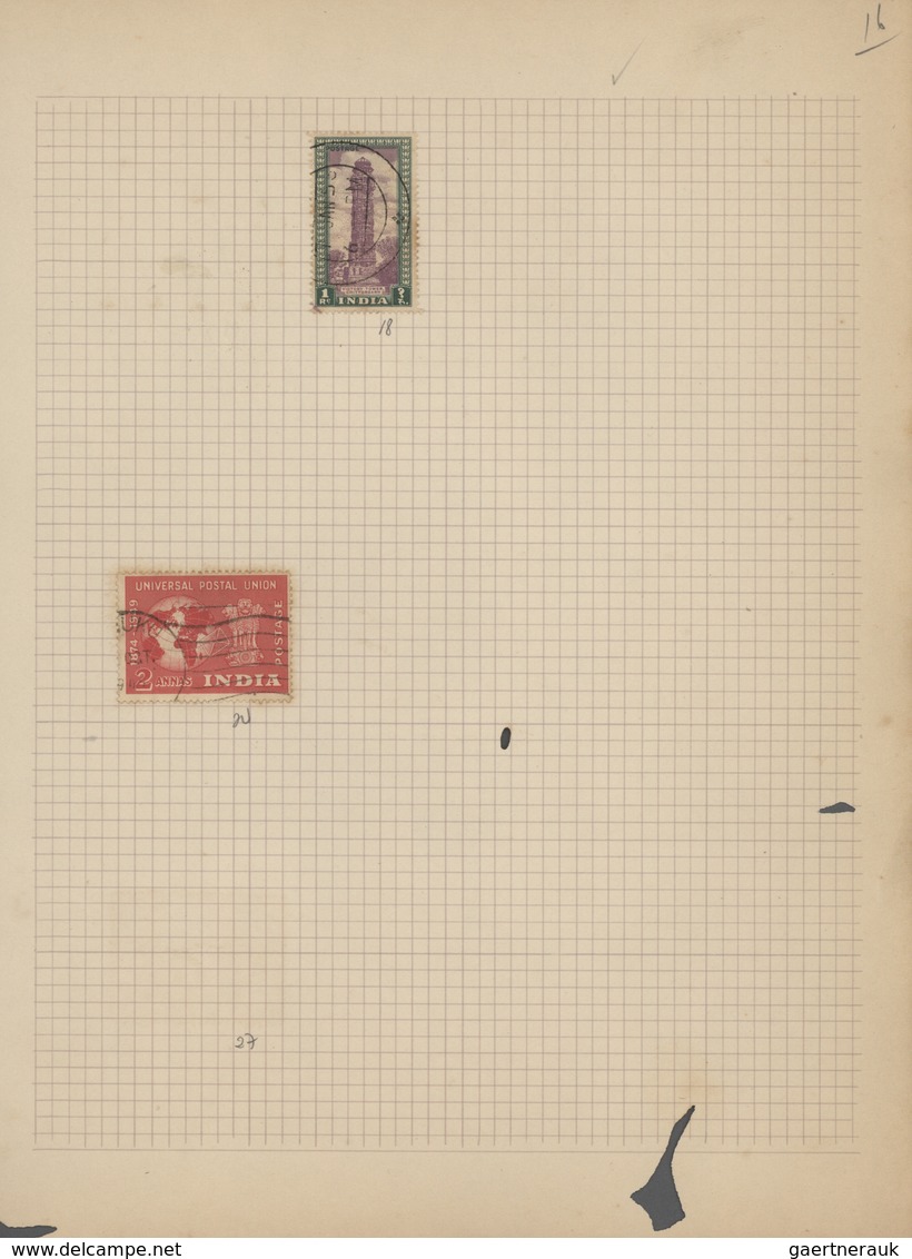 Indien: 1854/1949, accumulation on old blanc pages and in a small stockbook with only old material f